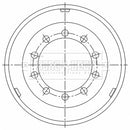 Borg & Beck Brake Drum - BBR32487