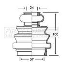 First Line Cv Joint Boot Kit  - FCB2718 fits Volkswagen - Inner