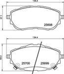 Mintex Brake Pad Set fits -Toyota MDB3334 (also fits other vehicles)