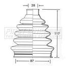 First Line Cv Joint Boot Kit  - FCB2331 fits Ford Mondeo MkII - Outer