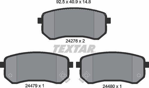 Hyundai Kia, Brake Pad Set - Textar 24276012354901