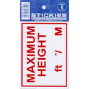Castle Promotions MAXIMUM HEIGHT STICKER - V662