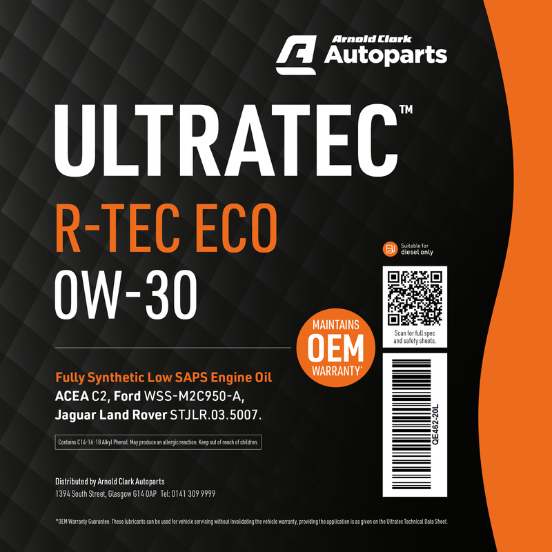 Ultratec R-TEC 0W30 - 20 Litre Engine Oil