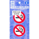 Outdoor Vinyl Sticker - No Smoking Sign - On Clear Background - 1 Pair - V601