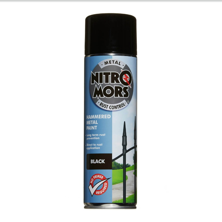 Nitromors Anti-Rust Hammered Metal Paint Black 500ml - TETNBO500