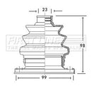 First Line Cv Joint Boot Kit  - FCB2766 fits Fiat Coupe, Barchetta - Inner