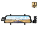 Halo Vision 3 4K – 2160p & 1080p Front & Rear Anti-Glare Mirror Dash Cam with integrated 10 inch LCD touchscreen