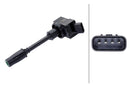 HELLA 5DA 358 168-091 Ignition Coil - 14V - 4-pin connector - Bolted