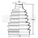 First Line Cv Joint Boot Kit  - FCB2324 fits Citroen, Fiat, Peugeot - Outer