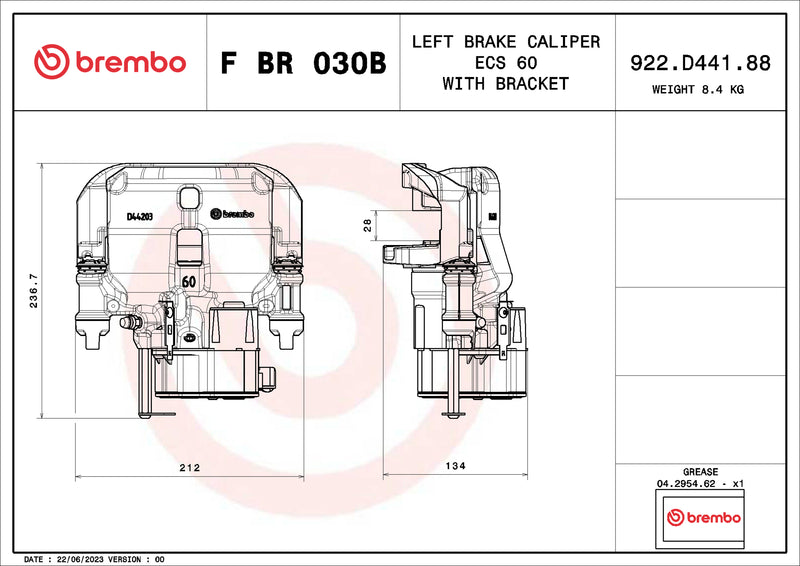 Brembo F BR 030B LCV brake calipers for commercial vehicles - FBR030B