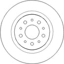 Disctech Brake Disc (Single) - Fits Fiat, Jaguar - ABD3402 - Rear Axle