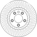 Disctech Brake Disc (Single) - Fits Audi, Porsche - ABD4038 - Front Axle Right