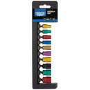 Draper Expert 1/4" 6PT 10pc Sock.Rail.Colour - 50151