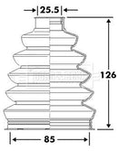 Borg & Beck Cv Joint Boot Kit  - BCB6114 fits Fiat Bravo II 2007-