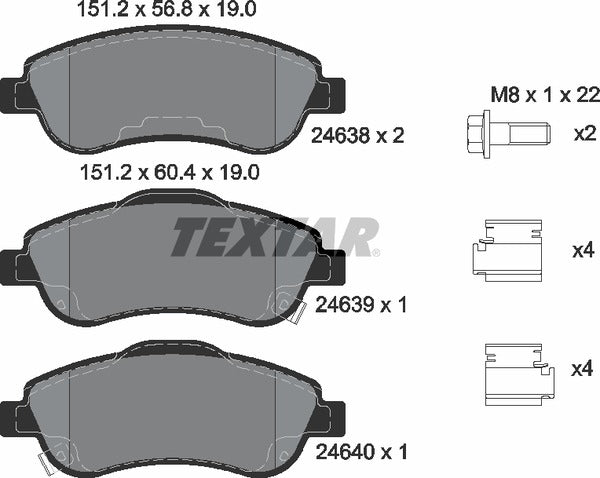 Honda, Brake Pad Set - Textar 2463801