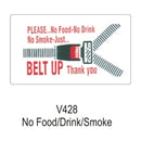 Castle Promotions Outdoor Vinyl Sticker - White - No Food/Drink/Smoking - V428