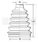 First Line Cv Joint Boot Kit  - FCB2339 fits Saab, Renault - outer