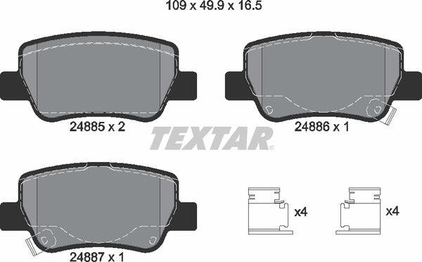 Toyota, Brake Pad Set - Textar 24885012105002