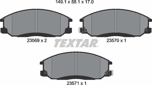 Daewoo Hyundai Ssangyong, Brake Pad Set - Textar 2356901