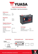 Yuasa YBX3641 - 641 3000 Series Super Heavy Duty Commercial Battery - 4 Year Warranty