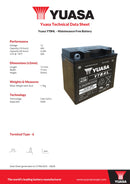 Yuasa YTB4L 12V Maintenance Free Battery