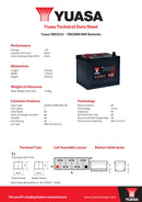 Yuasa 12V 60Ah 540A SMF Battery - YBX3214 - 4 Year Warranty