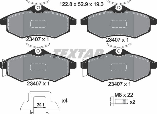 Citroën, Brake Pad Set - Textar 2340702