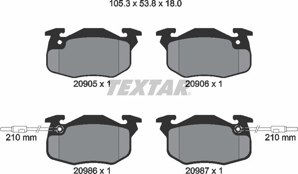 Textar Brake Pad Set - 2090506