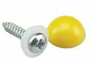 Yellow Dome Number Plate Screws Pack of 100