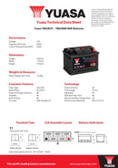 Yuasa YBX3075 - 075 SMF Car Battery - 4 Year Warranty