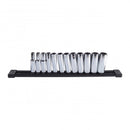 Milwaukee 3/8IN MET 12PC DEEP 12PT SOCKET SET - 4932498796
