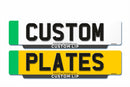 Pair of Standard Lipped 4D Electric Vehicle Aluminium Eco Number Plates 520 X 127