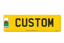 Oversized Rear Aluminium Number Plate 533 x 152 Cymru