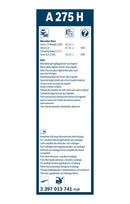 Bosch Rear Wiper Blade - 265mm - A275H