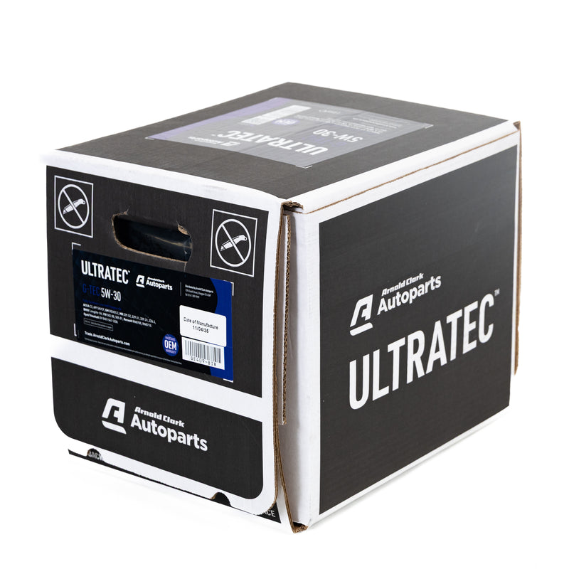 Cardboard box with 'Arnold Clark Autoparts ULTRATEC BIB' branding on a white background