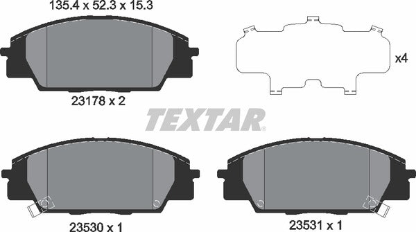 Honda, Brake Pad Set - Textar 2317801