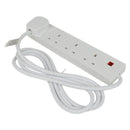 Status 4 Way Extension Socket with Indicator - White - 2m - 4WS2MCP20