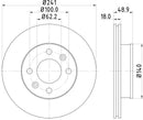 Mintex Brake Discs fits -Hyundai Kia V317:5 MDC1725C (also fits other vehicles)