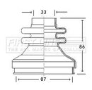 First Line Cv Joint Boot Kit  - FCB2763 fits Citroen Relay - Inner