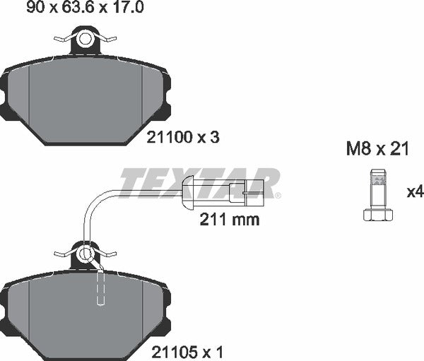 Textar Brake Pad Set - 2110005