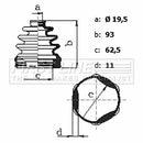 First Line Cv Joint Boot Kit  - FCB6431 fits Hyundai i20 2009-