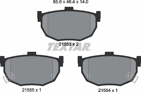 Hyundai Kia Nissan, Brake Pad Set - Textar 21553012497901
