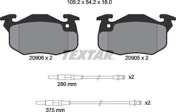 Textar Brake Pad Set - 2090604