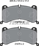 AUDI; AUDI (FAW), Brake Pad Set - Textar 2147601