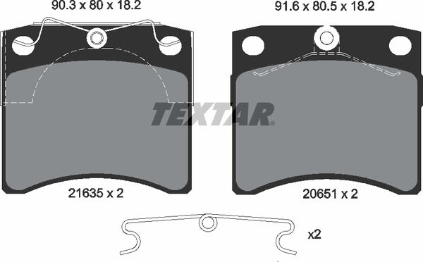 Textar Brake Pad Set - 2163501