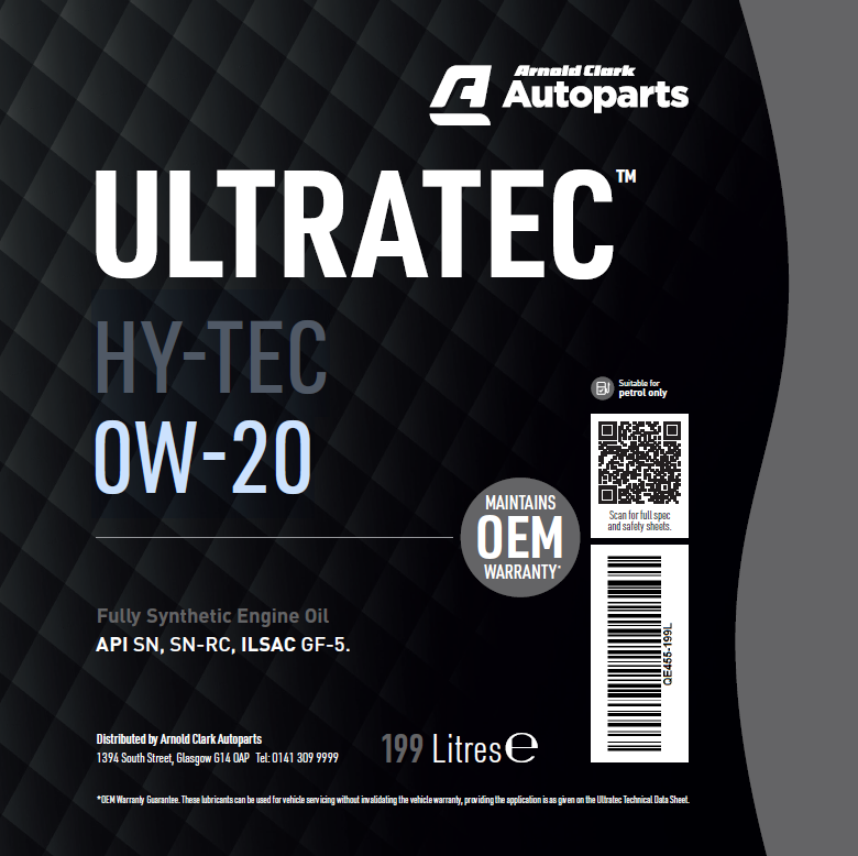 Ultratec HY-TEC 0W-20 199 Litre Barrel - E455-199L