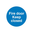 Fire Door Keep Closed Sign - Self Adhesive Vinyl - 100mm x 100mm - SS006SA
