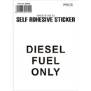 Castle Promotions Outdoor Vinyl Sticker - Black - Diesel Fuel Only - V95