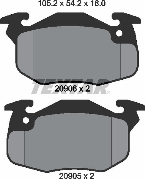 Citroën Peugeot, Brake Pad Set - Textar 2090602