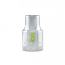 Carlyle Hand Tools 3/8 Drive 8mm 6 point chrome socket - CS38008M